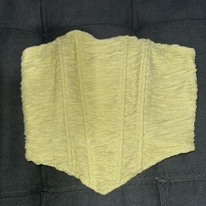 Chartreuse Lime Green Corset Tube Top XS Y2K Bustier